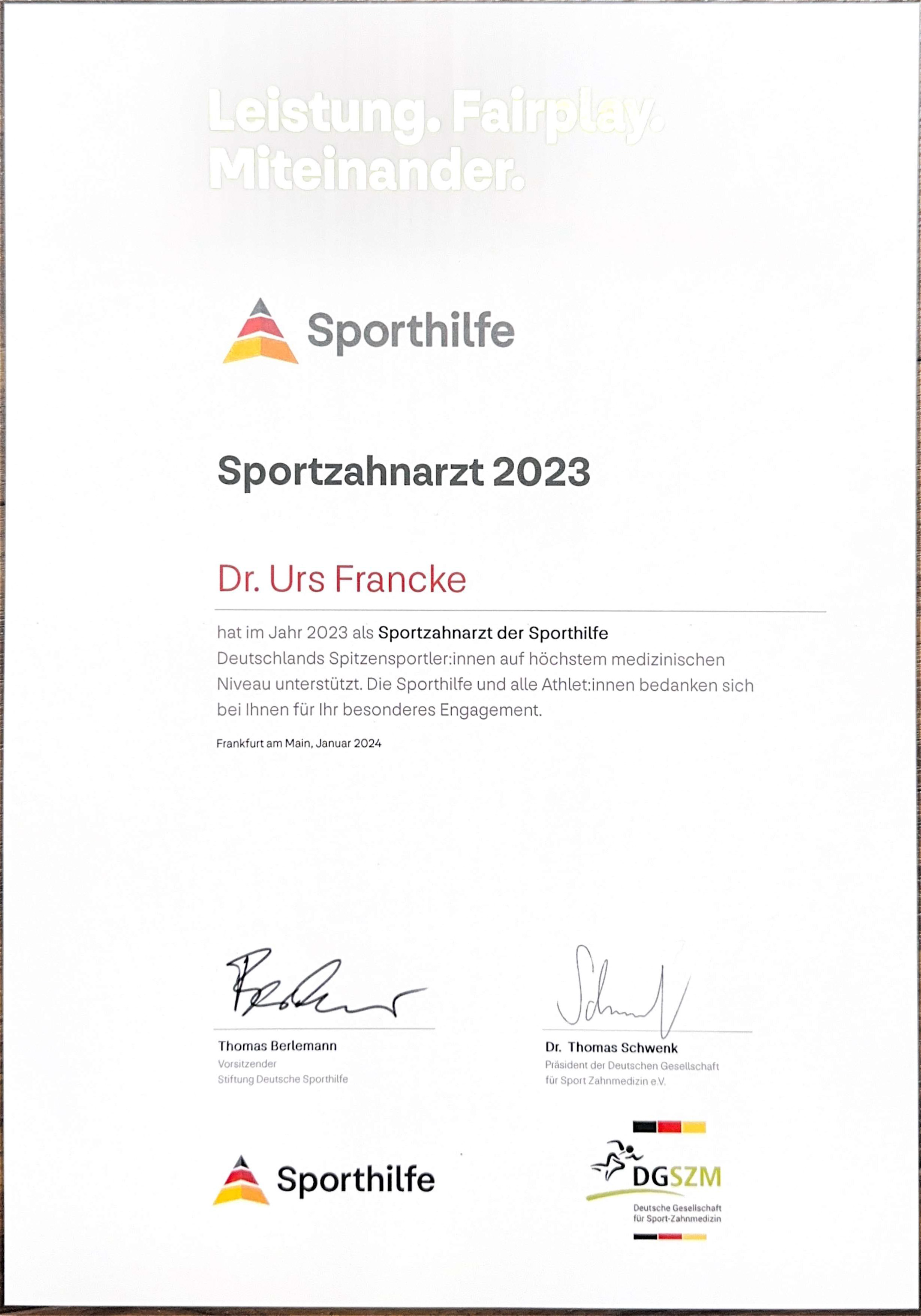 Ihr Sportzahnarzt in Rheinfelden / Schweizer Grenze